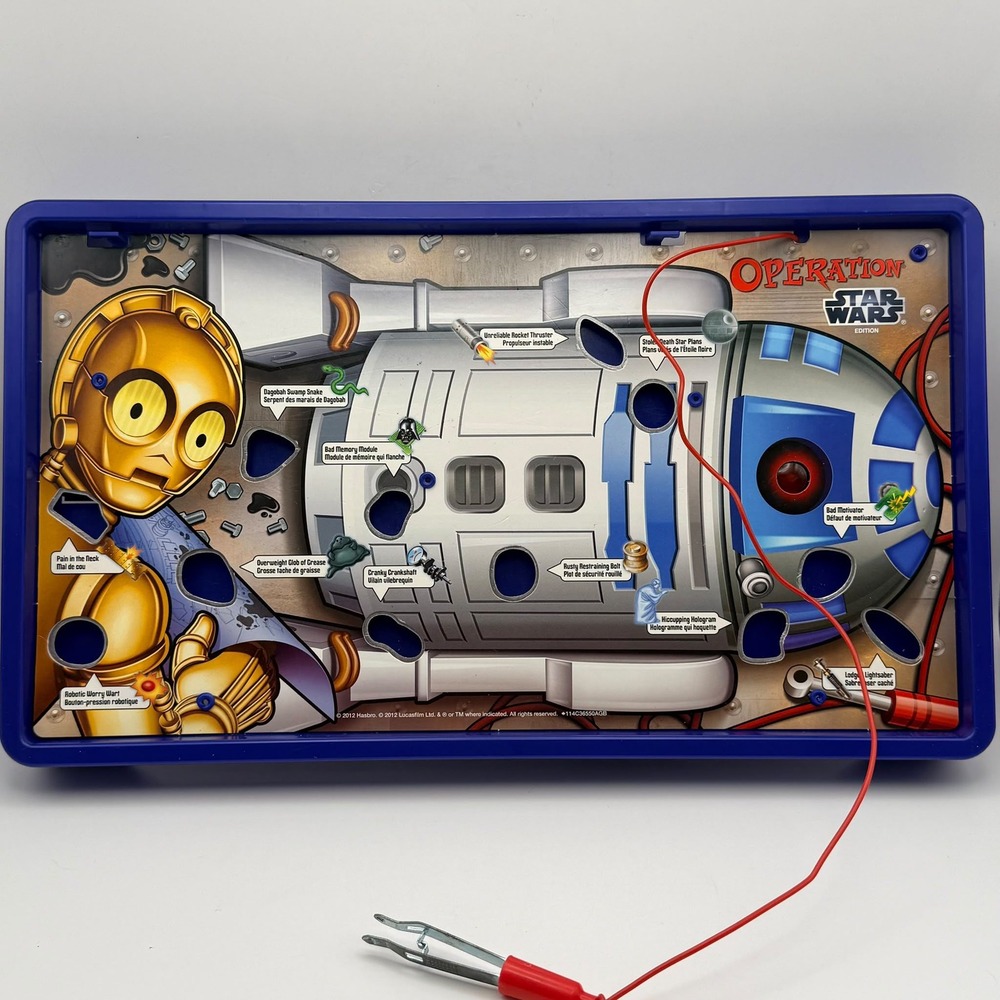 Hasbro Operation Star Wars Edition Board Game R2-D2 C3-PO Blue Sound Effects
